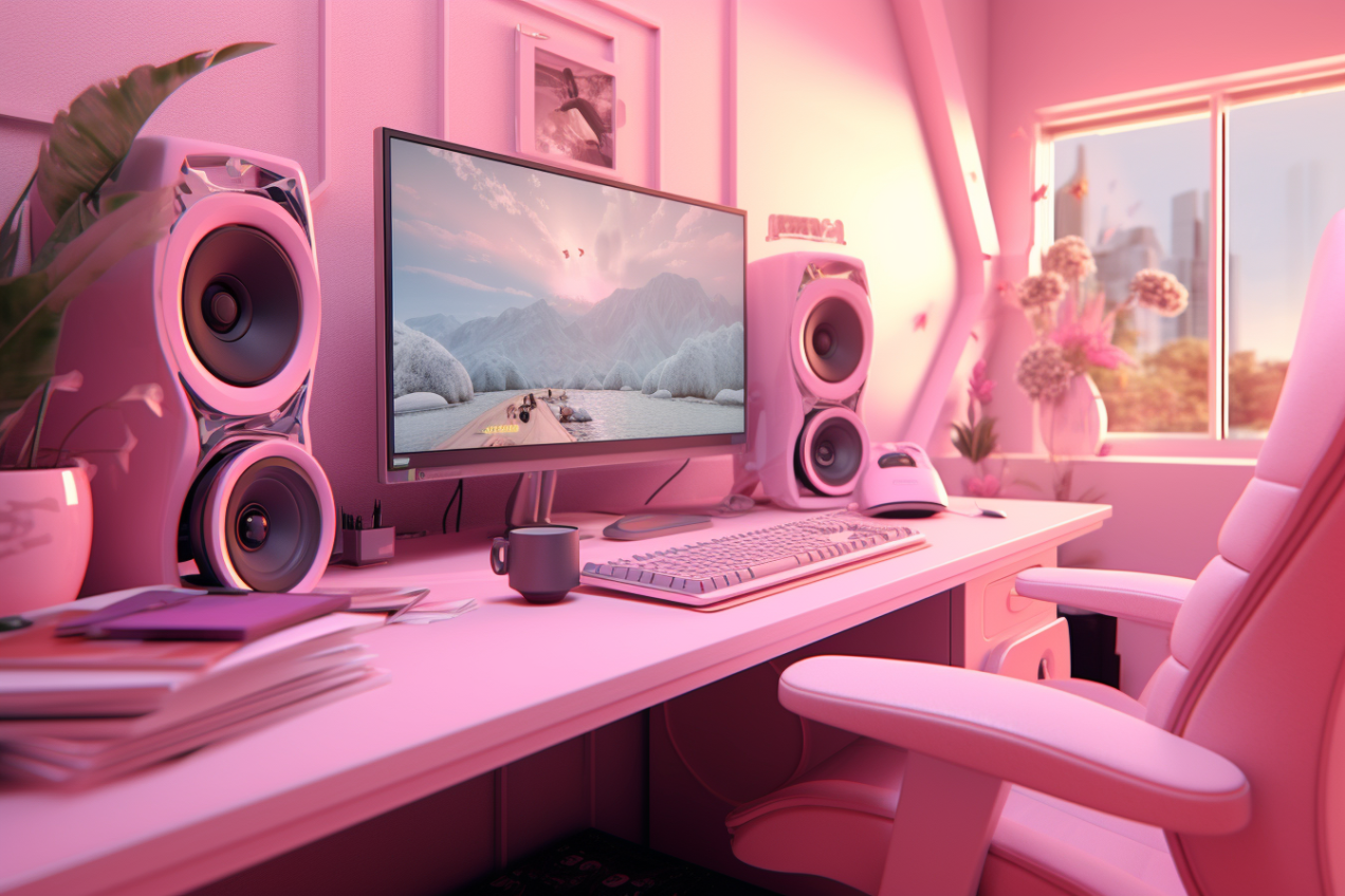 How to turn your gaming nook into a statement with a cute computer setup